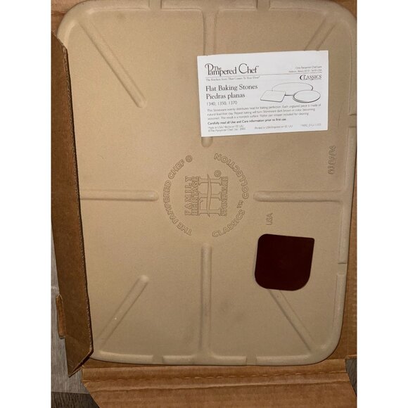 The Pampered Chef Flat Baking Stone 13"x15" Rectangle Classic Collection Stonewa - Picture 2 of 8